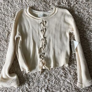Ivory cropped sweater by vintage Havana.
